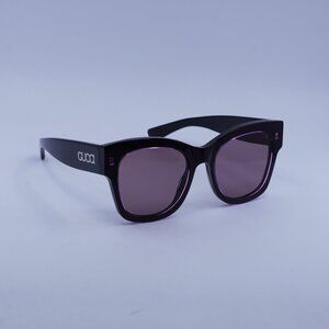 Gucci GG1789S 003 Sunglasses Black/Fuchsia Square Frame, Lilac Lenses